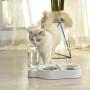ELSPET 2 in1 Cats Gravity Waterer/Cats Food Bowl, Anti-Spill Raised Side/Anti-Slip Base, Pet Automatic Water Dispenser with Detachable Bowl and 500ml Water Bottle