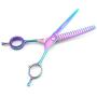 Freelander 7.0 inch Left Hand and Right Hand Japanese 440C Downward Curved Dog Chunker Shears Professional Pet Grooming Thinning Scissors