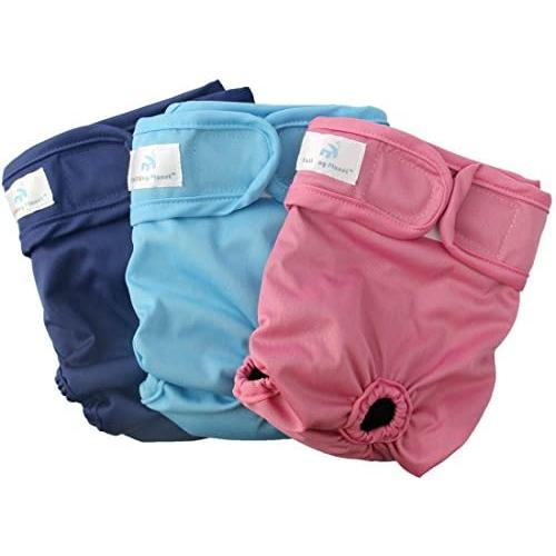 TailWag Planet Premium Washable & Reusable Dog Diapers Super Absorbent, for Female Doggie, Large, Pack of 3