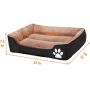 Pet Bed 32/24/7.2 Inches Orthopedic Memory Foam Dog Bed, Ideal for Small/Medium Pets, Rectangle Washable Pet Sofa Bed with Firm Breathable Cotton, Dogs, Cats, Deep Sleeping Orthopedic Bed(Brown/Black)