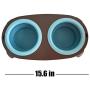 ZOOPOLR Elevated Dog Bowls Double Bowl Feeder, Travel Dog Bowls, Dog Cat Bowls Stand with 2 Collapsible Silicone Bowls, Raised Pet Feeder Suitable for Small Dogs & Cats
