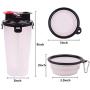 YAKA Dog Travel Water Bottle,Dog Bowls for Traveling Pet Food Container 2-in-1 with 2 Collapsible Dog Bowls for Your Pets Walking and Traveling Portable Drinking Bottle