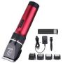 LOVEPET Pet Beauty Hair Clipper Professional Dog Fader Low Noise Rechargeable Electric Hair Trim Set Suitable for Pets Dogs and Cats (Red)