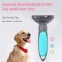 AB Dog Deshedding Tool & Grooming Brush with Auto-Ejector Button, 2.5 Inches Wide Blade for Small Medium Large Dogs and Cats Reduces Pets Shedding Hair by More Than 95% - Best Long & Short Hair