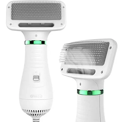 LIVEKEY Pet Hair Dryer, 2 in 1 Pet Grooming Hair Dryer with Slicker Brush, Home Dog Hair Dryer with Adjustable 2 Temperatures Settings, for Small and Medium Dogs and Cats LIVEKEY Pet Hair Dryer, 2 in 1 Pet Grooming Hair Dryer with Slicker Brush, Home Dog Hair Dryer with Adjustable 2 Temperatures Settings, for Small and Medium Dogs and Cats
