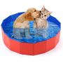 mcgrady1xm Collapsible Pet Dog Bath Pool, Kiddie Pool Hard Plastic Foldable Bathing Tub PVC Outdoor Pools for Dogs Cat Kid