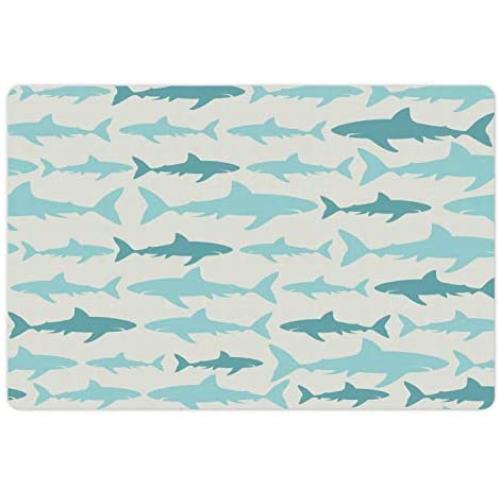Ambesonne Pet Mat for Food and Water, Rectangle Non-Slip Rubber Mat for Dogs and Cats