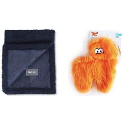 West Paw Big Sky Dog Blanket and Throw, Faux Suede (Midnight, Large) & Rowdies with HardyTex and Zogoflex, Plush Dog Toy (Hamilton, Orange Fur)