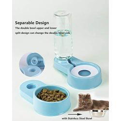 Folomie Double Dog Cat Bowls Pet Automatic Water Dispenser Detachable