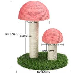 DRESSPLUS Cat Scratching Post, Mushroom Scratching Post, Natural Sisal Cat Scratcher Toys for Cats and Kittens