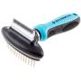 Vets Pride USA 2-in-1 Deshedding Comb & Undercoat Rake - Flexible Neck Bends Up to 30° - Grooming Tool with Deshedder Brush & Rake for Dematting - Detangler That Removes Both Matted & Shedding Hair