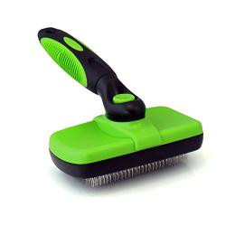 Wentros Self Cleaning Slicker Brush,Gently Removes Loose Undercoat, Mats and Tangled Hair, Deshedding Grooming Tool for Dog Cat and Pets (Green)