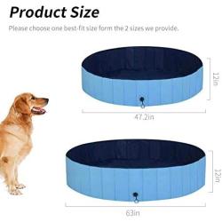 Sibosen Dog Pool for Large Dogs, Foldable Hard Plastic Kiddie Pool Collapsible Pet Bath Tub Swimming Pool for Dogs Kiddy Pets Cats