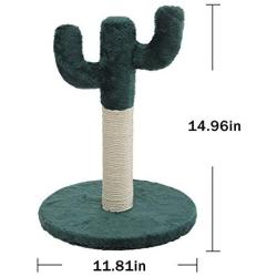 Poils bebe Cactus Scratching Post, Small cat Tree and Tower Scratcher for Indoor Cats Furniture with Natural sisal Rope Made for Kitten and Small cat