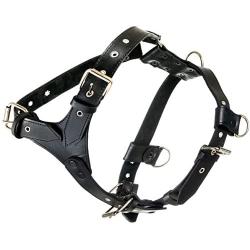 Genuine Leather Dog Harness Large 28''-35'' Chest, 1.3'' Wide Adjustable Straps