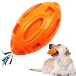 WLHOPE Squeaky Dog Chew Ball Dog Rubber Football Toy for Cast Throwed Training of Medium and Large Dogs Help Dogs Relieve Boredom and Regulate Emotions (Orange)