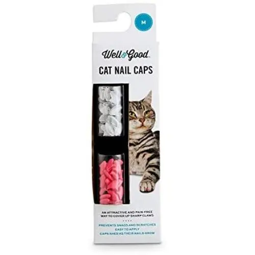 Well & Good Pink & Clear Cat Nail Caps, Medium Well & Good Pink & Clear Cat Nail Caps, Medium
