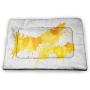 DayDayFun Yellow and Blue Pet Mat Bed Windy Sandy Beach with Sunshade and Trolley Summer Holiday Relax Picture Easy-to-Clean Pet Mat Multicolor