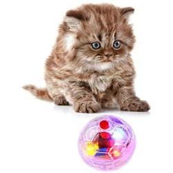 TeenTop Pet Interactive Plastic Ball, Durable Luminescent Transparent Toy Cat Ball Toy Lighting for Kitten Exercise Relief Boredom Boring