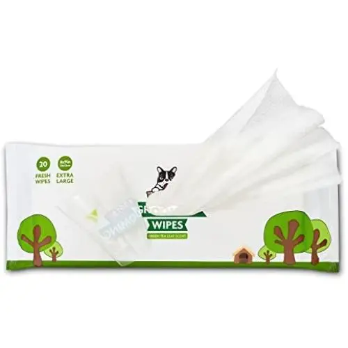 Pogis Grooming Wipes Hypoallergenic Pet Wipes for Dogs & Cats Plant