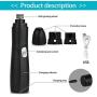 DSS Dog Nail Grinder - Upgraded Electric Pet Nail Trimmer Powerful Painless Paws Grooming & Smoothing for Small Medium Large Dogs & Cats