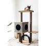 PetPals Three-Level Elevated Cat Tree Condo with Massage & Particle Board, Grey (PP18502)