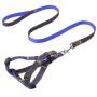 Dog Harness and Leash Set Adjustable Dog Harnesses Denim Rope Leash for Small Medium Dogs Durable Pet Vest