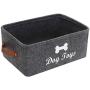 Brabtod Felt Dog Toys Storage Bins with Leather Handle, Dog Cat Toys Clothes Blankets Pet Toys leashes and Food