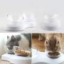 Luck Dawn Double Dog Cat Bowls with Raised Stand, Adjustable 0-20 Degree Tilted Design Neck Guard Stand Raised Elevated Pet Food Water Feeder Bowl for Cats or Small Dogs