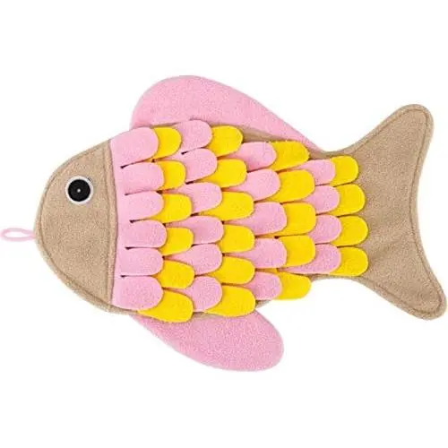 ocijf179 Sniffing Mat Fish Shape Sniffing Mat Food Slow Feeding Release Stress Pet Dog Cat Blanket Toy - Pink ocijf179 Sniffing Mat Fish Shape Sniffing Mat Food Slow Feeding Release Stress Pet Dog Cat Blanket Toy - Pink