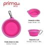 Prima Pets Collapsible Silicone Food & Water Travel Bowl with Clip for Dog and Cat, Small (1.5 Cups) & Large (5 Cups)