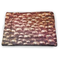 DayDayFun Pearls Pet Sleeping Mat Various Size Mixed Rare Nacreous Pearls Gemstone Oyster Concept Golden Ombre Pattern Housebreaking Absorption Pads Brown