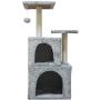 MIAO PAW 1Cat Tree CatTower Cat Condo Cat Furniture Activity Center Kitten Play House Cat Bed Sisal Scratching Posts and Double Platforms Grey