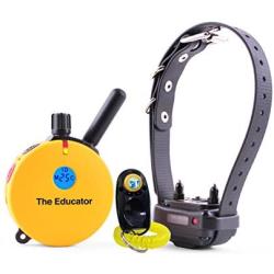 Bundle of 2 Items - E-Collar - ET-400 - 3/4 Mile Rechargeable Remote Waterproof Trainer Educator - Static, Vibration and Sound Stimulation Collar with PetsTEK Dog Training Clicker