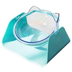 Laifug Elevated Cat Dog Food Water Bowl with 0-15° Adjustable Tilted Non-Slip Rubber Base Pet Feeder Bowl Protect Cats Spine