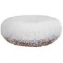 Bessie and Barnie Signature Aspen Snow Leopard / Snow White Luxury Shag Extra Plush Faux Fur Bagel Pet / Dog Bed (Multiple Sizes)