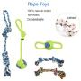 Hestarpet Dog Rope Toy for Puppies, 5 Pcs Pet Interactive Chewing Rope Ball Toys, Natural Cotton Chew Toys for Small Medium Dog Puppy Training Playing Teeth Cleaning