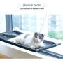 Light Source Cat Window Perch, Cat Hammock Window Seat, Durable, Space Saving and Safety Window Mounted Cat Bed for Large and Small Cats (Large-Black)