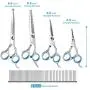 DELOMO Pet Scissors for Dogs & Cats with Safety Round Tips, 5 in 1 Pet Grooming Scissors Set, Pet Cutting Scissors Kit with Thinning, Straight, Curved Shears and Comb for Long or Short Hair Pets DELOMO Pet Scissors for Dogs & Cats with Safety Round Tips, 5 in 1 Pet Grooming Scissors Set, Pet Cutting Scissors Kit with Thinning, Straight, Curved Shears and Comb for Long or Short Hair Pets