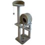 Iconic Pet Multi Level Cat Tree Condo Furniture with Sisal Posts in Beige Color – Durable Cat Activity Center, Sisal Roped Scratching Towers & Plush Toy to Play, Elegant for Cats/Kittens