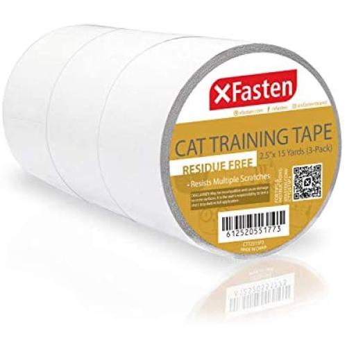 XFasten Anti-Scratch Cat Training Tape, Clear, 2.5-Inches x 15 Yards