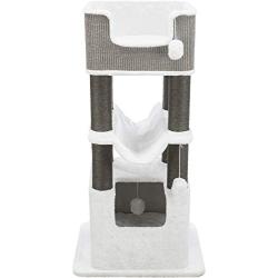 Royal Pet Club Lucano Cream/Gray Cat Tower with Scratching Posts, Condo, Hammock, Platform, Removable Cushions, Dangling Pom-Poms (44722)