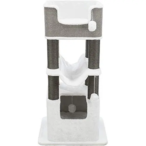 Royal Pet Club Lucano Cream/Gray Cat Tower with Scratching Posts, Condo, Hammock, Platform, Removable Cushions, Dangling Pom-Poms (44722) Royal Pet Club Lucano Cream/Gray Cat Tower with Scratching Posts, Condo, Hammock, Platform, Removable Cushions, Dangling Pom-Poms (44722)