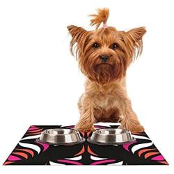 KESS InHouse Miranda MOL Magenta Orange Hawaiian Retro Feeding Mat for Pet Bowl, 24 by 15-Inch