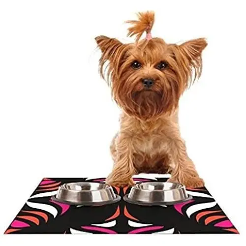 KESS InHouse Miranda MOL Magenta Orange Hawaiian Retro Feeding Mat for Pet Bowl, 24 by 15-Inch KESS InHouse Miranda MOL Magenta Orange Hawaiian Retro Feeding Mat for Pet Bowl, 24 by 15-Inch