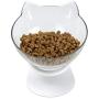 Pet Food & Water Bowls with Stand Base,Anti-Skid Cat Feeder Transparent Bowl Pet Food Dish