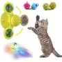 Vigorstar 【Upgraded 3 Balls Windmill Cat Toy, Interactive Cat Toys, Automatic Cat Toy, Spinning Bells Catnip Balls LED Light Ball, Cat Toothbrush, Suction Cup Base Pet Chew Fun Kitten Kitty Gift Vigorstar 【Upgraded 3 Balls Windmill Cat Toy, Interactive Cat Toys, Automatic Cat Toy, Spinning Bells Catnip Balls LED Light Ball, Cat Toothbrush, Suction Cup Base Pet Chew Fun Kitten Kitty Gift