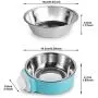Crate Dog Bowl Stainless Steel Removable Food Bowl Feeder Pet Drink Water Dish Hanging on Cages for Puppy Cat Parrot Bird