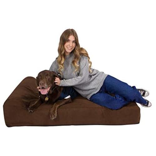 XL-Large Luxury 7 inch Gel Memory Foam Orthopedic Dog Bed with Bolster | 100% USA Made Certi-Pur Non-Toxic Foams | Engineered for Large Breed Dogs Provide Support & Comfort