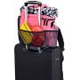 Mobile Dog Gear, Week Away Dog Travel Bag for Small Dogs, Includes Lined Food Carriers and 2 Collapsible Dog Bowl, Pink